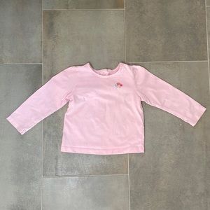 Pink Long sleeve T-shirt with flower detail, toddler 3T